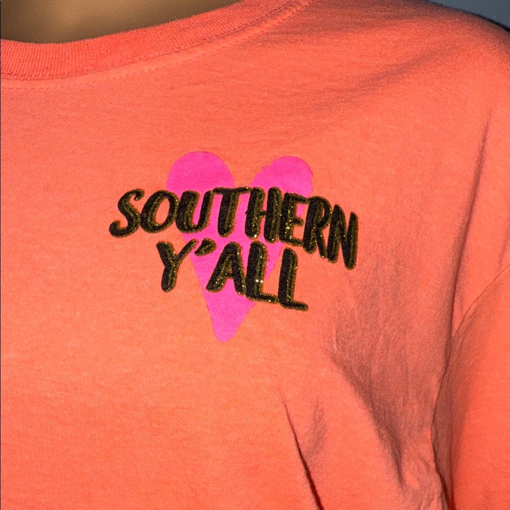 Women's Coral Southern Y’all Long Sleeve Tee - Size Medium - Picture 2 of 5